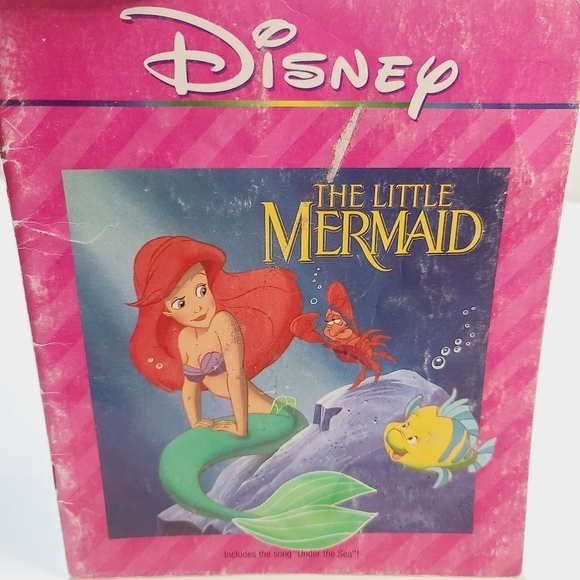 Vintage 1990 Disney The Little Mermaid Pink Picture Book - Picture 1 of 10